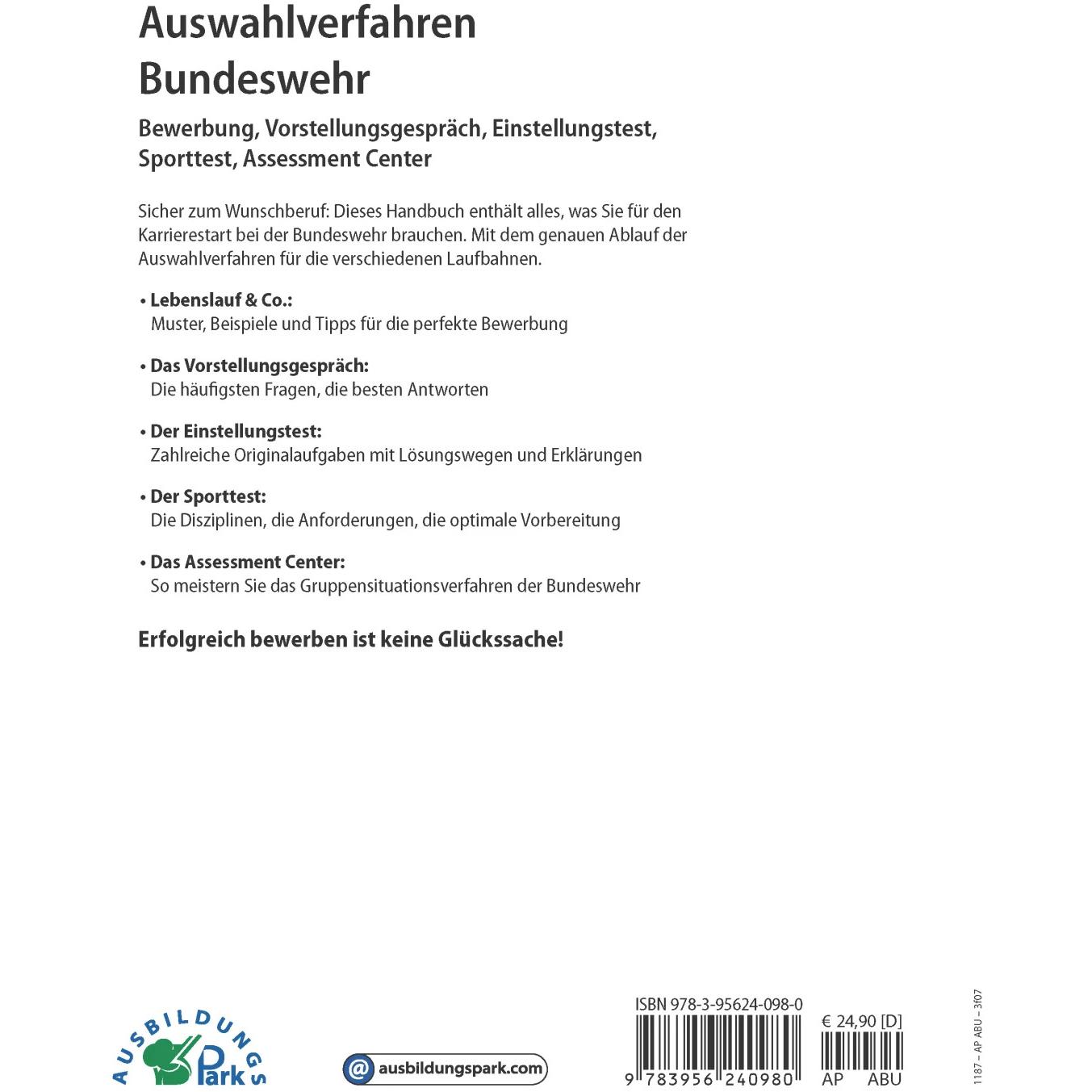 Thumbnail - Auswahlverfahren Bundeswehr, Ratgeber von Kurt Guth, Marcus Mery, Andreas Mohr