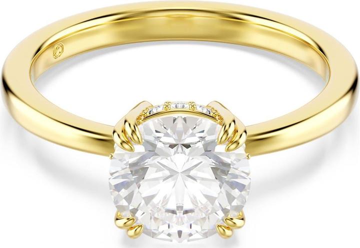 Swarovski Stilla Attract Cocktail Ring Rundschliff Weiss Goldlegierungsschicht
