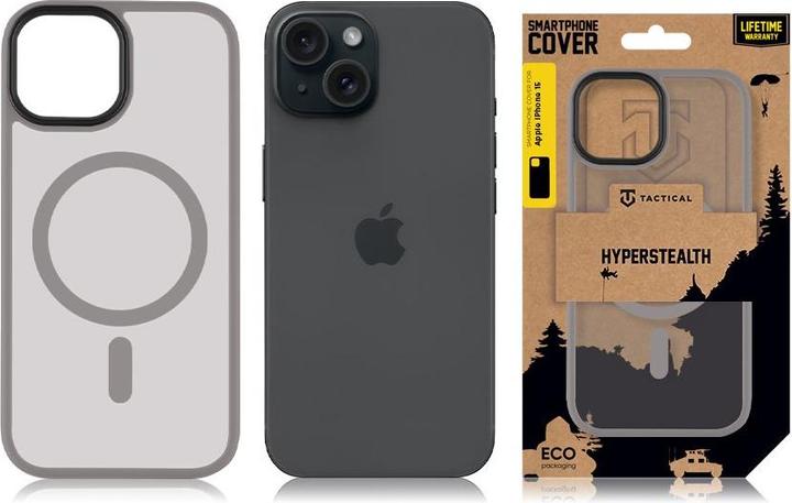 Productafbeelding Tactical MagForce Hyperstealth Cover voor iPhone 15 Lichtgrijs (Apple iPhone 15)