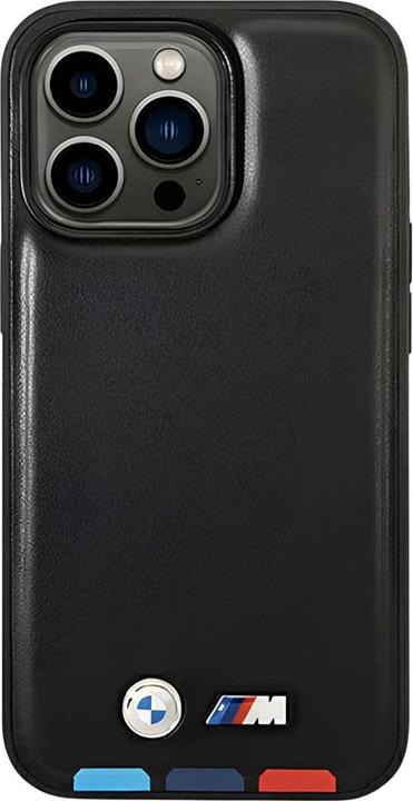 Produktbild BMW Etui BMHMP14L22PTDK iPhone 14 Pro 6,1" czarny/black Leather Stamp Tricolor Magsafe (Apple iPhone 14 Pro)