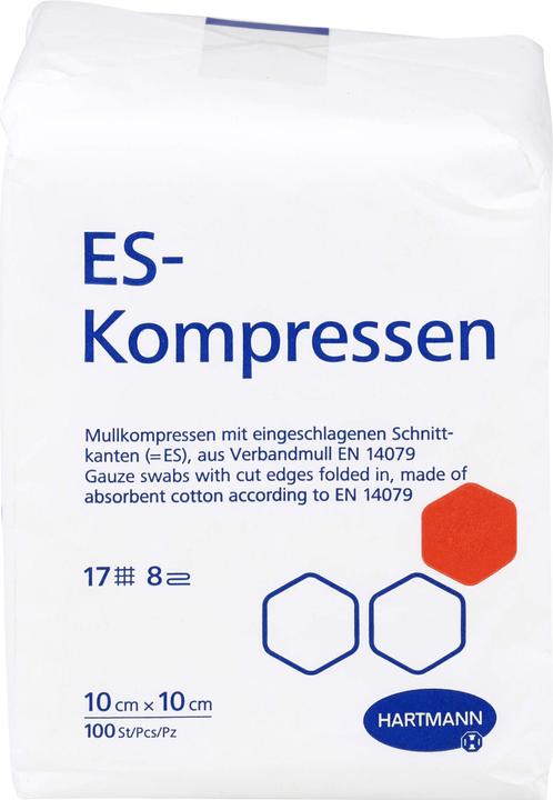 Produktbild Hartmann ES-Kompressen 10 x 10 cm unsteril Mullkompressen, 100 St. Kompressen