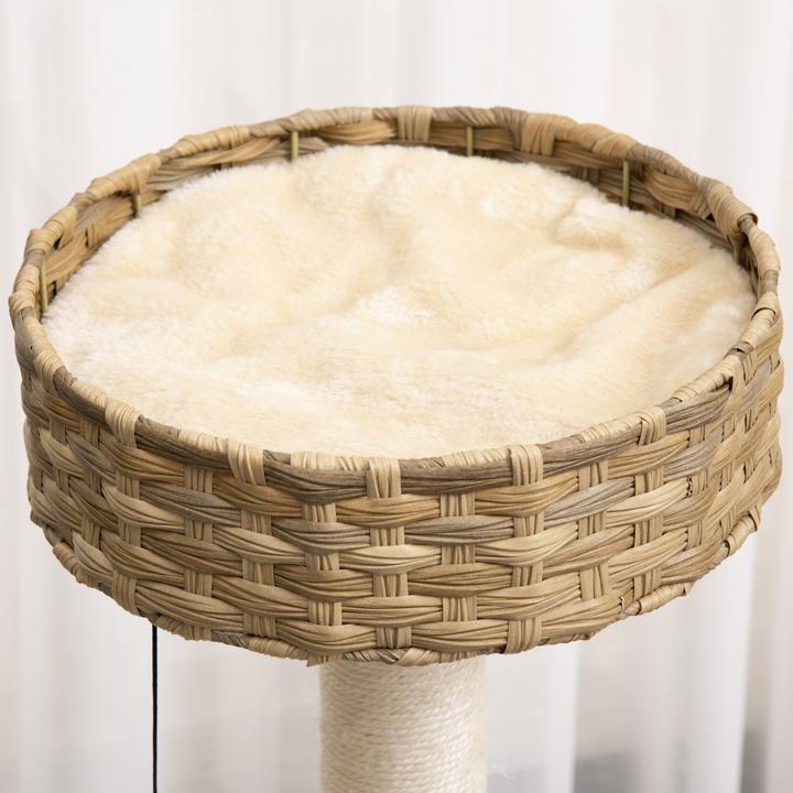 Produktbild PawHut Kratzbaum mit Katzenhöhle (95 cm, Mehrfarbig)