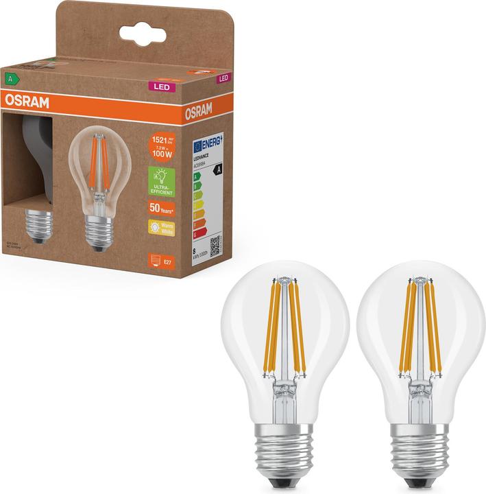 Actual product image Osram 4099854253706 LED EEK A - G E27 bulb shape 7.2 W 100 Warm white O x H 60 (E27, 1521 lm, 6x)