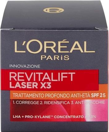 Actual product image L'Oréal Paris L'Oreal Revitalift Laser X3 Deep Anti-Aging Face Cream SPF 25 50ml (Suntan cream, SPF 25, 50 ml, 254.50 g)
