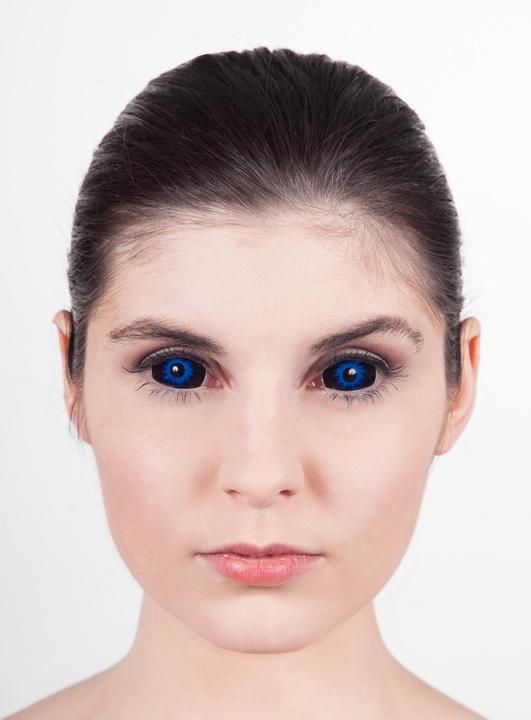 Produktbild Metamorph Sclera blau 6 Monatslinsen für Fasching Halloween (Schwarz)