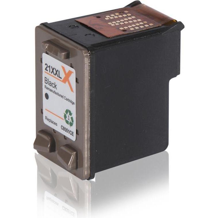 Inkadoo, Druckerpatrone, Druckerpatronen kompatibel zu HP C9351AE / 21 XL Tintenpatrone, schwarz Schwarz (BK)