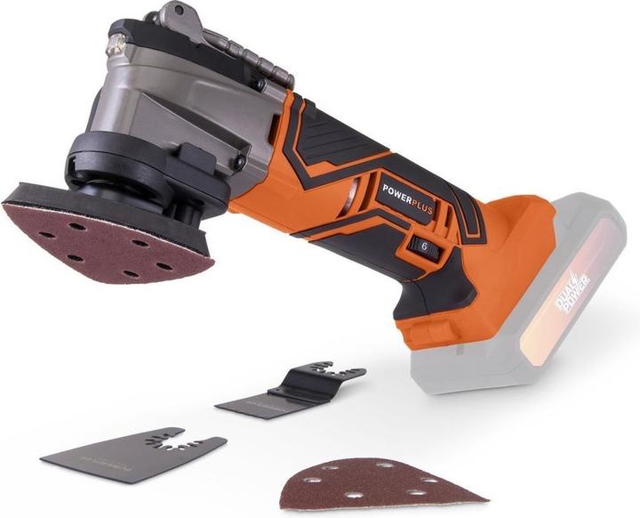 Immagine prodotto Powerplus Multiutensile oscillante a doppia potenza 20V - batteria e caricatore esclusi - 5 Acc.