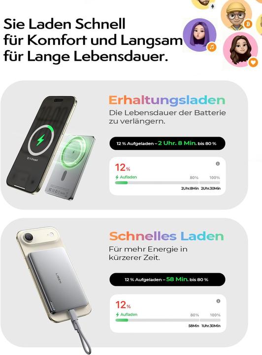 Produktbild Lisen Slim Magsafe Powerbank für iPhone (5000 mAh, 18 W)