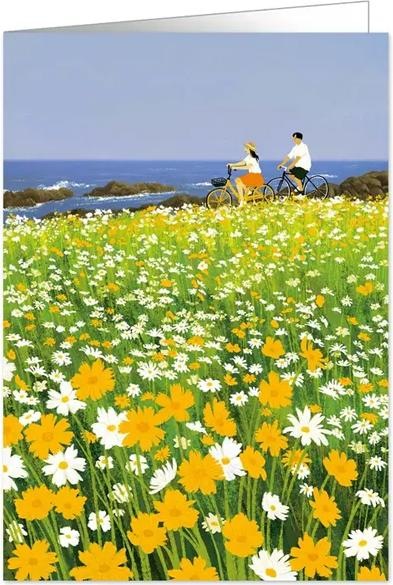 Actual product image Quire Map couple in a field of flowers