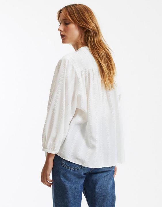 Actual product image La Redoute Collections Blouse with stand-up collar and balloon sleeves Signature SUSAN (M)