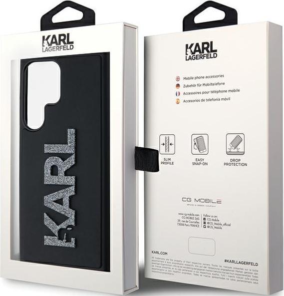 Actual product image Karl Lagerfeld KLHCL3DMBKCK S928 czarny/black hardcase 3D Rubber Glitter Logo (Samsung Galaxy S24 Ultra)