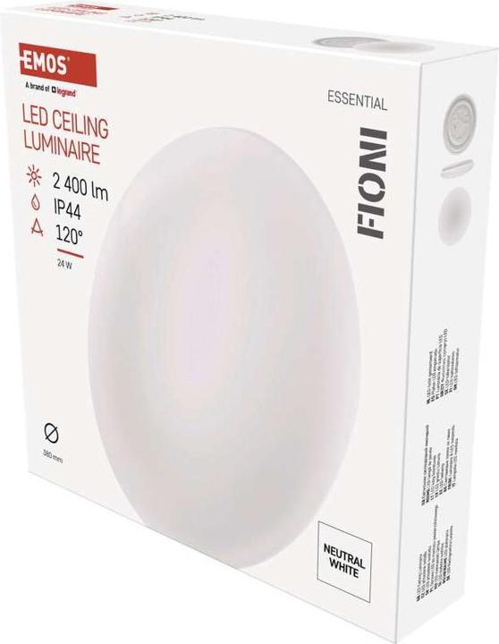 Actual product image Emos LED ceiling light FIONI, round, white 24W neutral white, IP44 (2400 lm)
