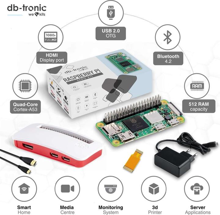 Actual product image Db-tronic Raspberry Pi Zero 2 WH Starter-Set