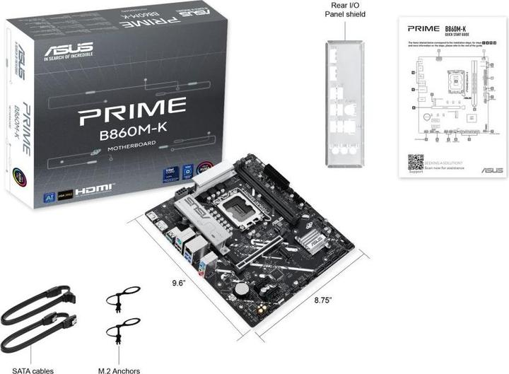 Productafbeelding ASUS PRIME B860M-K (LGA 1851, Intel B860, mATX)