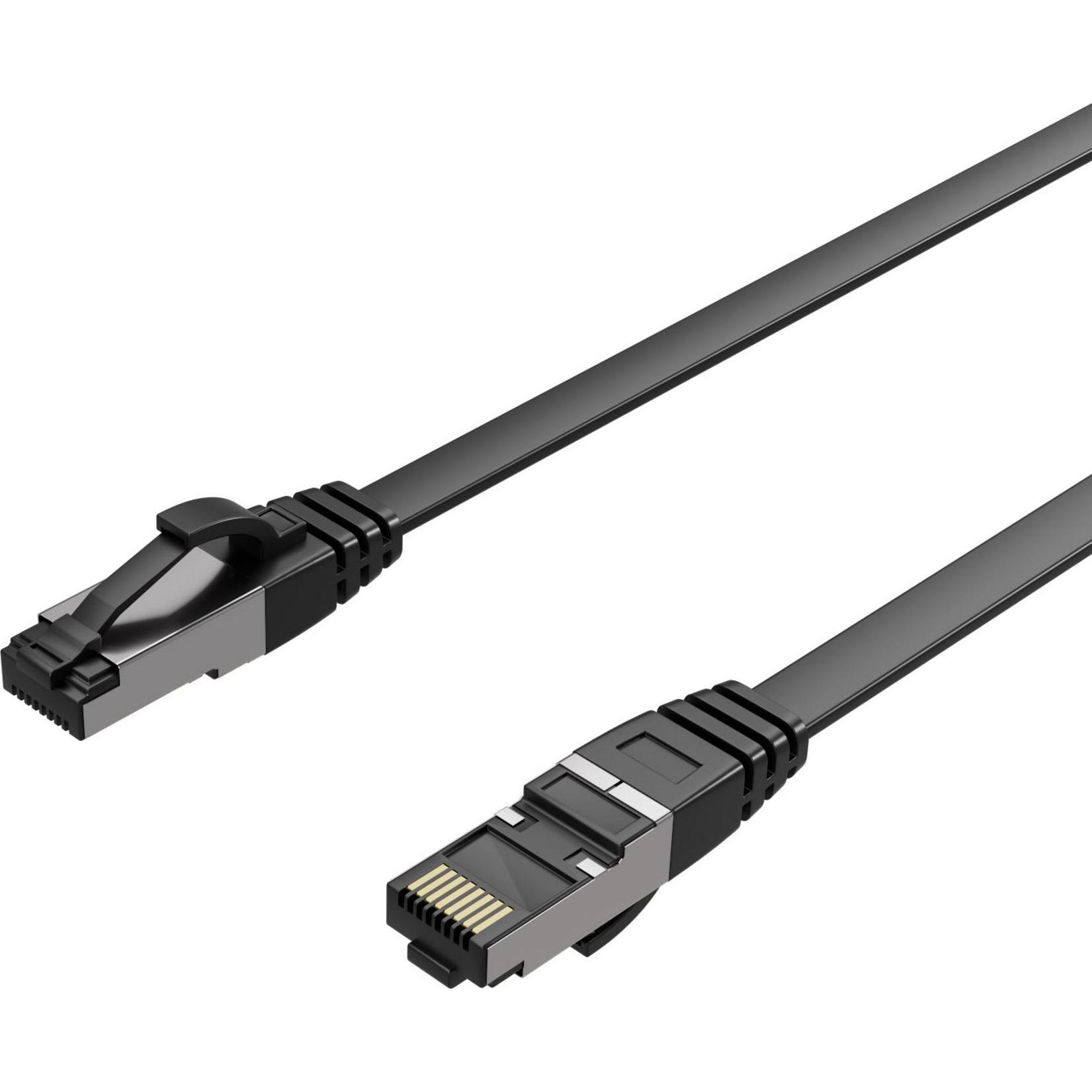 Thumbnail - S-Conn Flexline Patchkabel flach U/FTP Cat.8.1 hochflexibel schwarz 5,0m (U/FTP, CAT8.1, 5 m), Netzwerkkabel