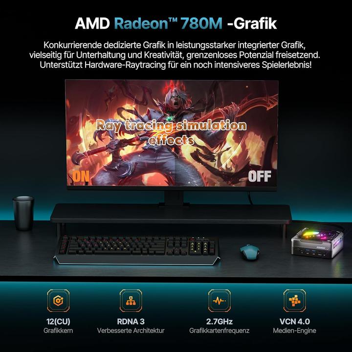 Actual product image AceMagic Mini Gaming PC mit AMD Ryzen 7 7840HS (AMD Ryzen 7 8845HS, 32 GB)