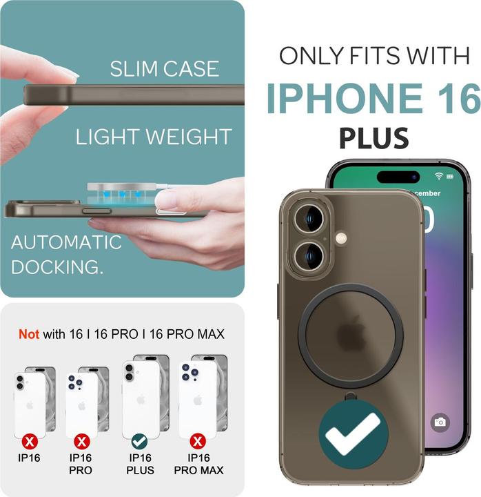 Immagine prodotto Nalia Custodia rigida estremamente sottile da 0,3 mm con MagSafe, copertura opaca (Apple iPhone 16 Plus)