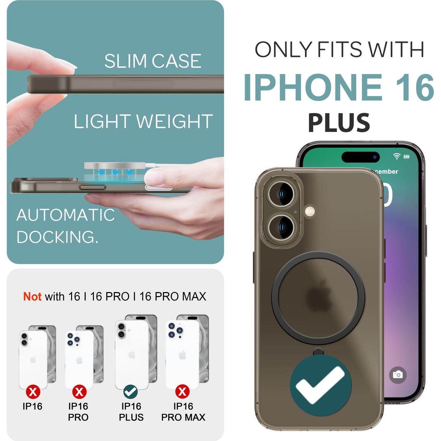 Thumbnail - Nalia Extrem Dünnes 0,3mm Hard-Case mit MagSafe, Matte Hülle (Apple iPhone 16 Plus), Smartphone Hülle, Braun