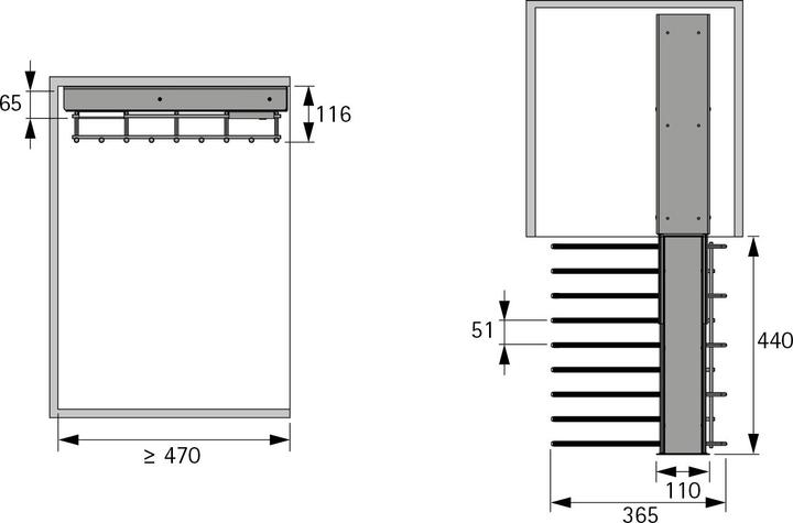 Actual product image Hettich Extendable trouser holder with Silent System