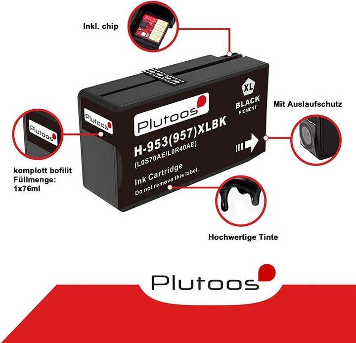 Immagine prodotto Plutoos Cartucce HP 953XL XXL compatibili, set di 4 colori (C, M, Y, BK)
