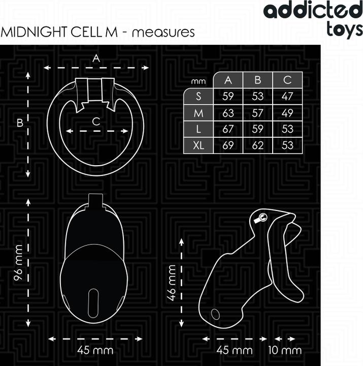 Actual product image Addicted toys Locked - Mindnight Cell Peniskã„Fig 4.2 cm Grã–Sse M