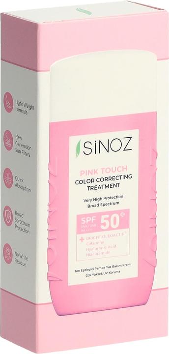 Actual product image Sinoz Pink Touch Color Correnting Treatment (Suntan cream, SPF 50+, 50 ml)