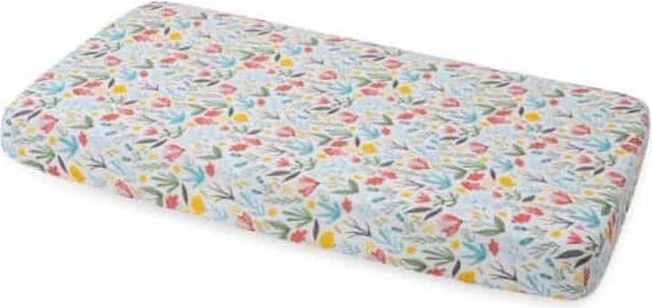 Actual product image little unicorn Cotton Muslin Crib Sheet - Meadow