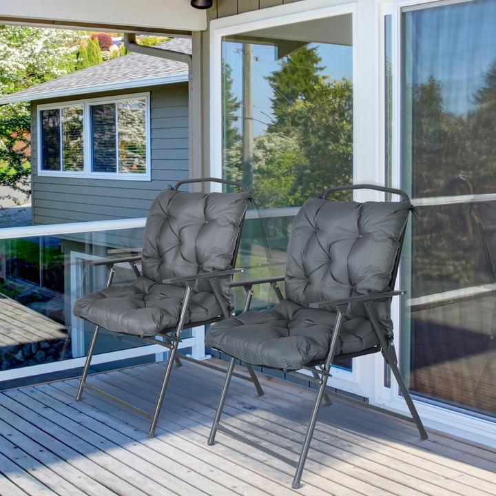 Actual product image Outsunny Chair cushion as a set of 2 (98 x 50 x 8 cm)