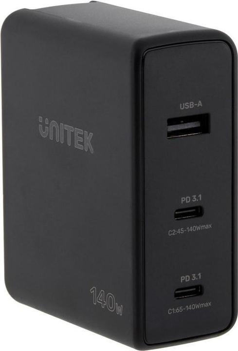Actual product image Unitek ŁADOWARKA GAN 2X USB-C USB-A 140W (140 W)