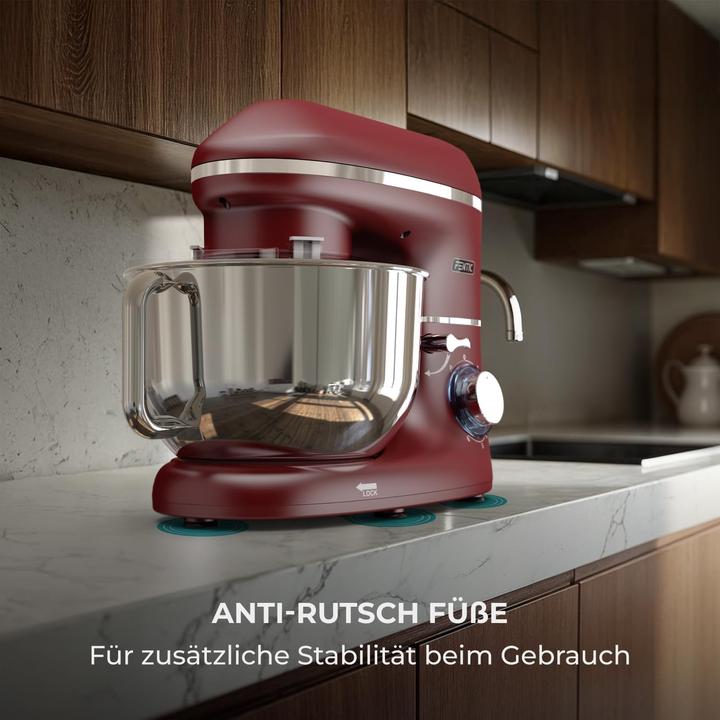 Produktbild Fentic Keukenmachine - 1500W - RVS Mengkom (6,2 L) - Keukenrobot - Mixer met Garde, Deeghaak en Menghaak - (2000 W, 6.20 l)