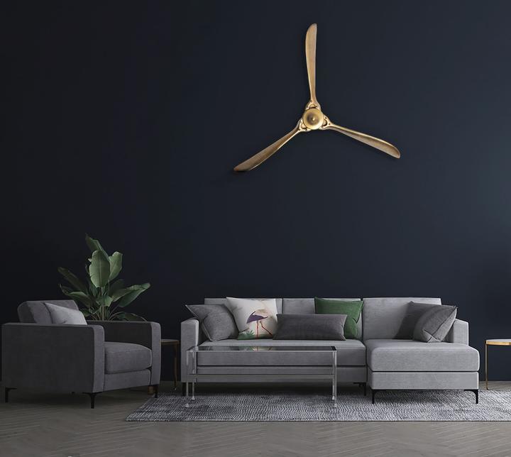 Produktbild FineBuy Deko Propeller 85 cm Wanddeko Aluminium Flugzeug Wandpropeller Wohndeko
