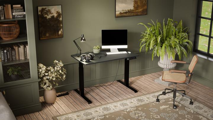 Actual product image Cama Desk with electric height adjustment MOON 121x67x72-120 black/anthracite (121 x 67 x 72 cm)