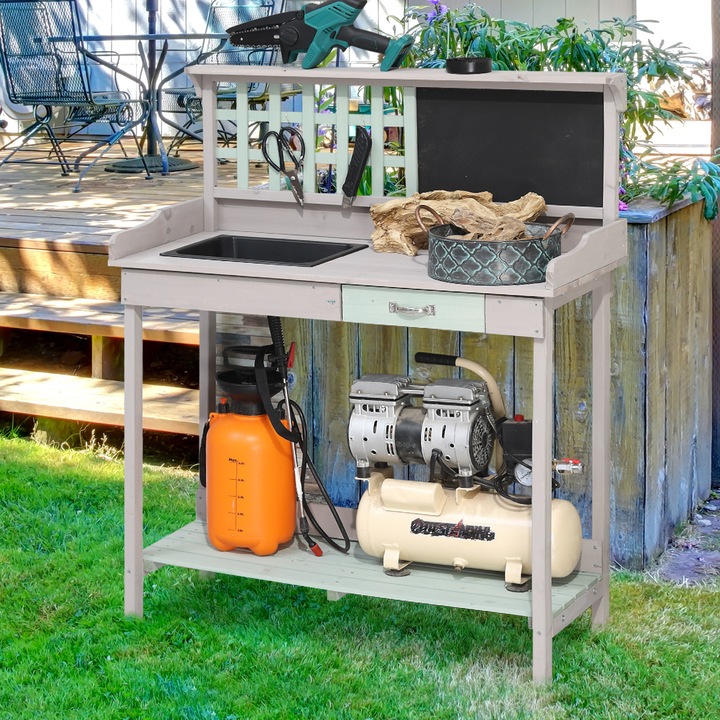 Produktbild Homcom Pflanztisch mit Schublade und Wanne