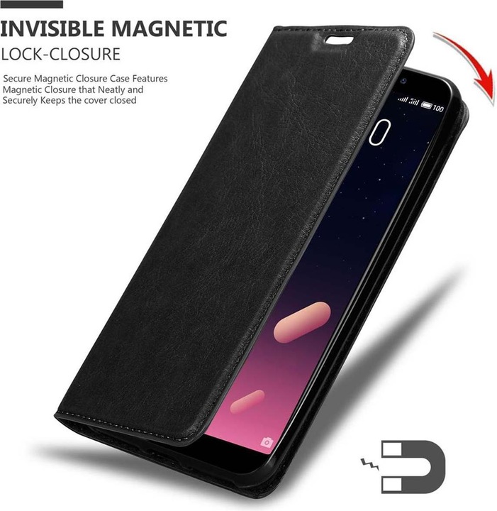 Actual product image Cadorabo Book Invisible Magnet Cover (Meizu M6s)