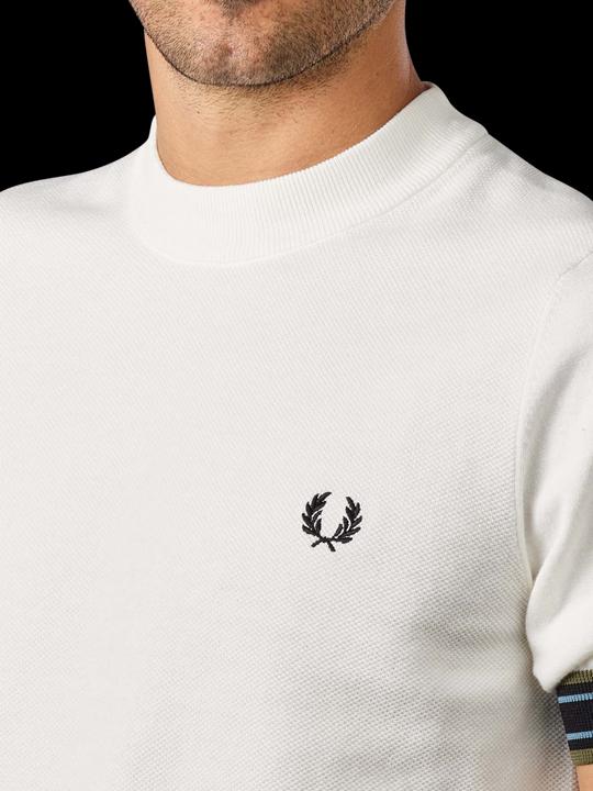Actual product image Fred Perry Striped Cuff Knitted T-Shirt snow white (XXL)