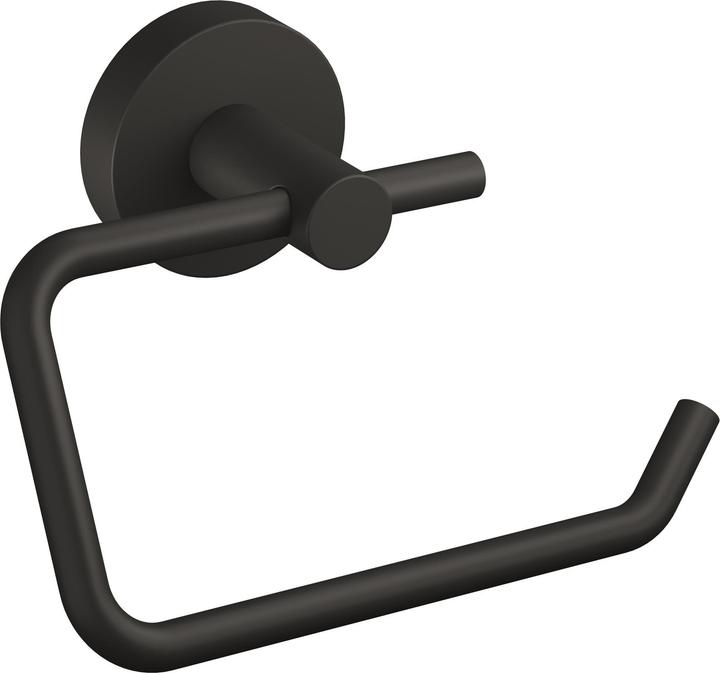 tesa MOON BLACK Toilettenrollenhalter inkl. Klebelösung ohne Bohren