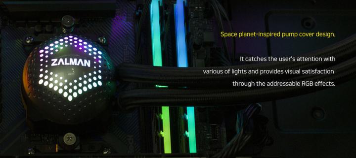 Actual product image Zalman ALPHA28 White CPU Liquid Cooler 280mm Radiator 2 x 140 mm Fan ARGB pump Dual