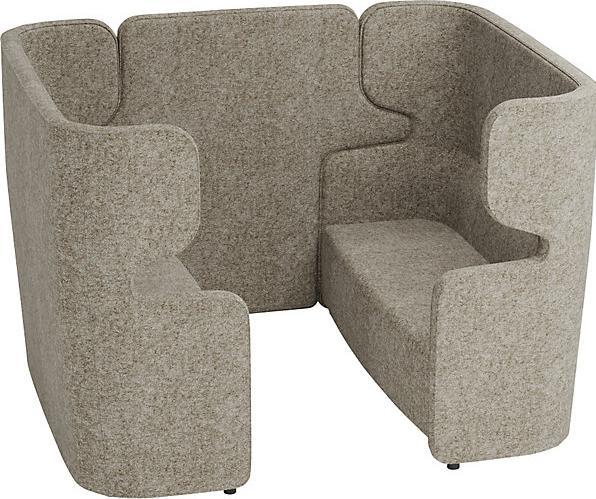 Actual product image Bisley VIVO acoustic sofa, 2 two-seaters with high back rest, centre divider, beige.