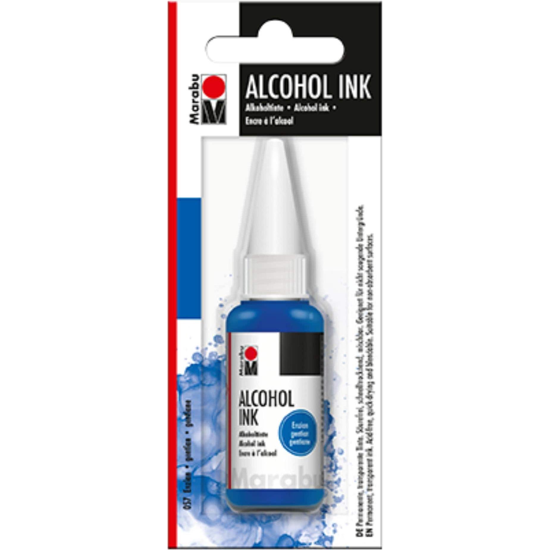 Marabu, Künstlerfarbe + Bastelfarbe, Alkoholtinte Ink (Enzian, 20 ml)