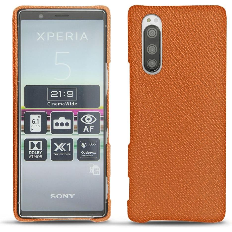 Noreve Lederschutzhülle (Sony Xperia 5), Smartphone Hülle, Orange