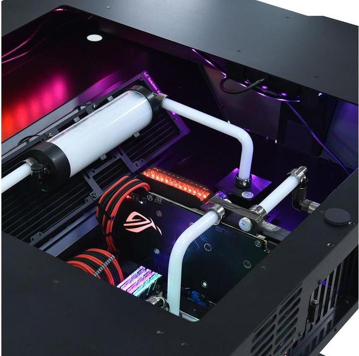 Actual product image Lian-Li DK-04F Desk case (height adjustable) - Black (ATX, mATX, Mini-ITX, E-ATX)