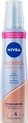 NIVEA Flexible Curls & Care Styling Mousse pianka do stylizacji włosów kręconych 150ml (150 ml, Lockenschaum)