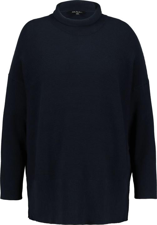 Produktbild Ulla Popken Bellieva-Pullover, Stehkragen, Druckknöpfe, Langarm, GOTS (46, 48)