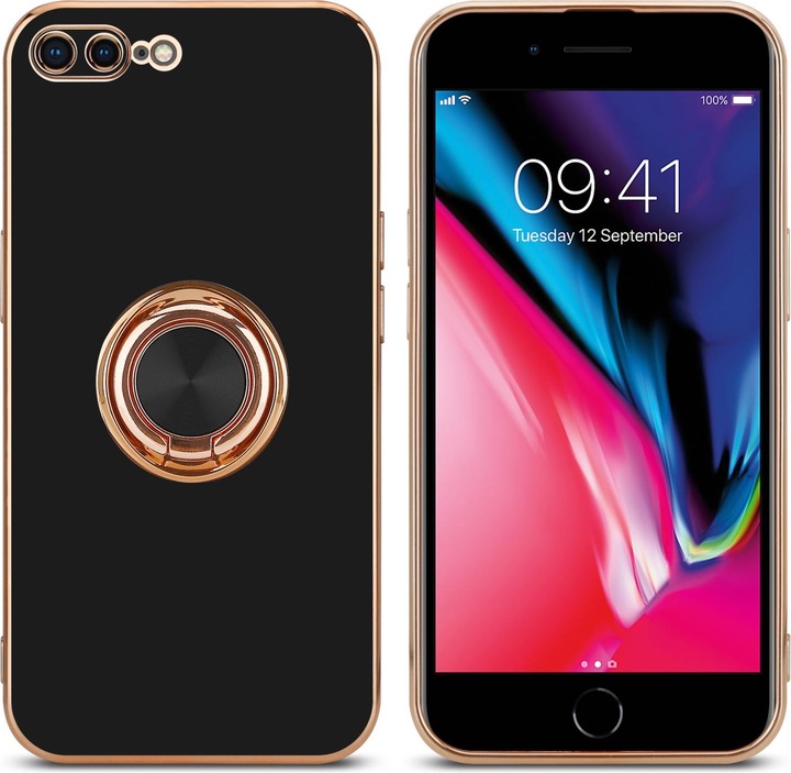 Immagine prodotto Cadorabo Custodia per Apple iPhone 7 PLUS / 7S PLUS / 8 PLUS in TPU con protezione della fotocamera e anello (Apple iPhone 7 Plus, Apple iPhone 7s Plus)