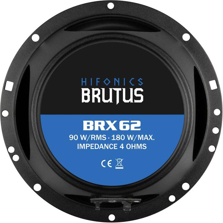 Image du produit Hifonics Brutus BRX62 16.5 cm 2 voies, système coaxisin PLAT (180 W)