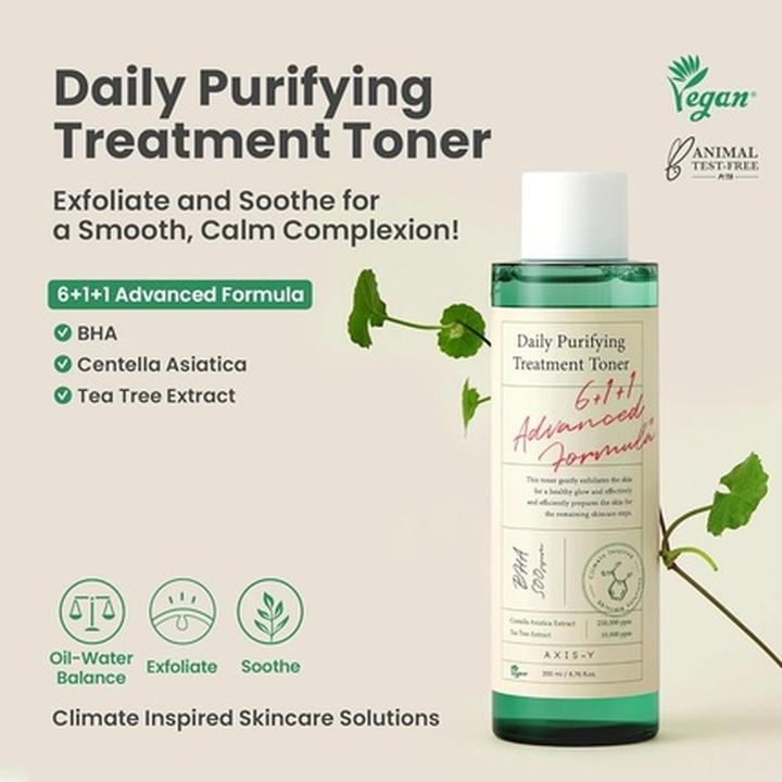 Actual product image Axis-Y Daily Purifying Treatment Toner Cleansing Toner 200ml (Face toner, 200 ml)