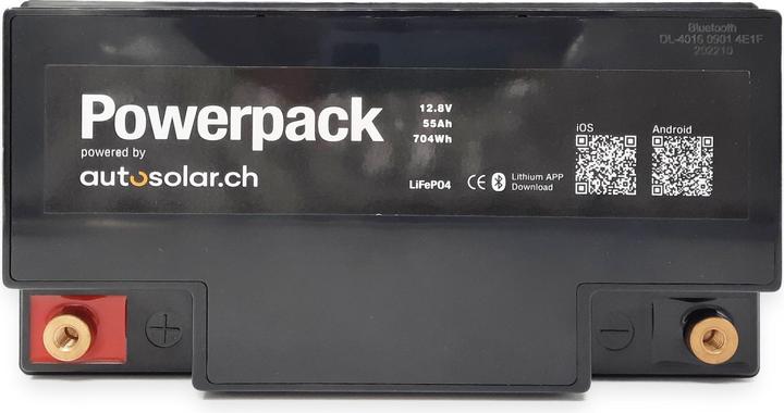 Image du produit Autosolar Batterie au lithium 55 Ah avec application (équivalent à 110Ah d'une batterie AGM) (12.80 V, 55 Ah)