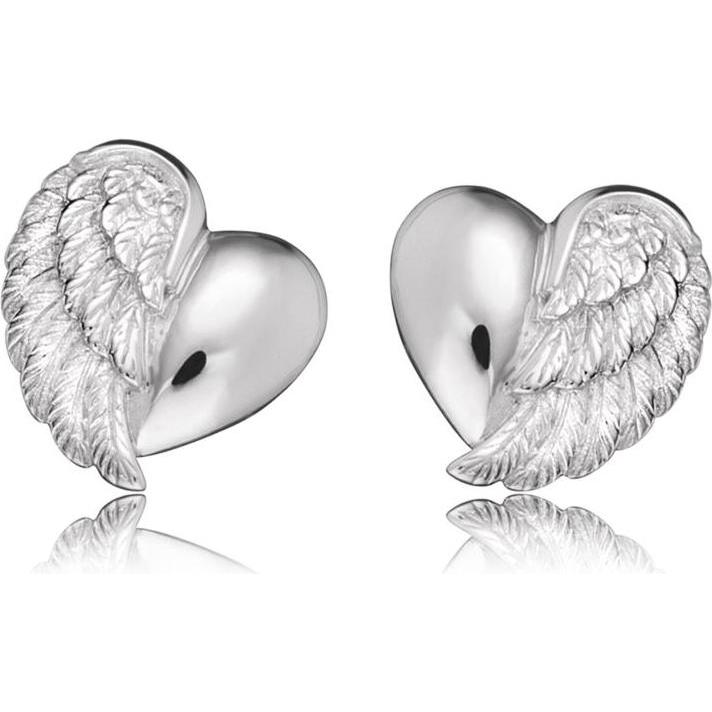 Herzengel, Ohrringe, Ohrstecker, (925er Silber rhodiniert)