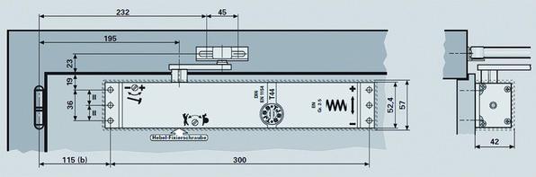 Actual product image TJSS Door closer T 44 (Room door, Entrance door, Wooden door, French window, Indoor)