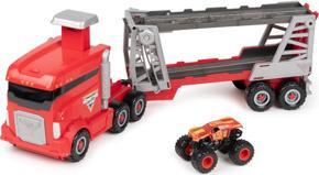 Actual product image Spin Master Monster Jam, Official 2-in-1 Launch N' Go Hauler playset with storage space, includes Monster Truck